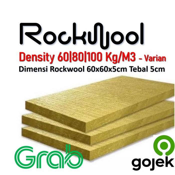 Rockwool Density 6080100 Tebal 5Cm (Rockwool 60X60X5Cm) Pasti Ori