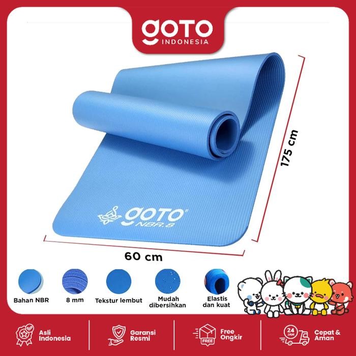 Goto NBR Yoga Mat 8mm Matras Olahraga Alas Senam Gym Tebal Anti Slip