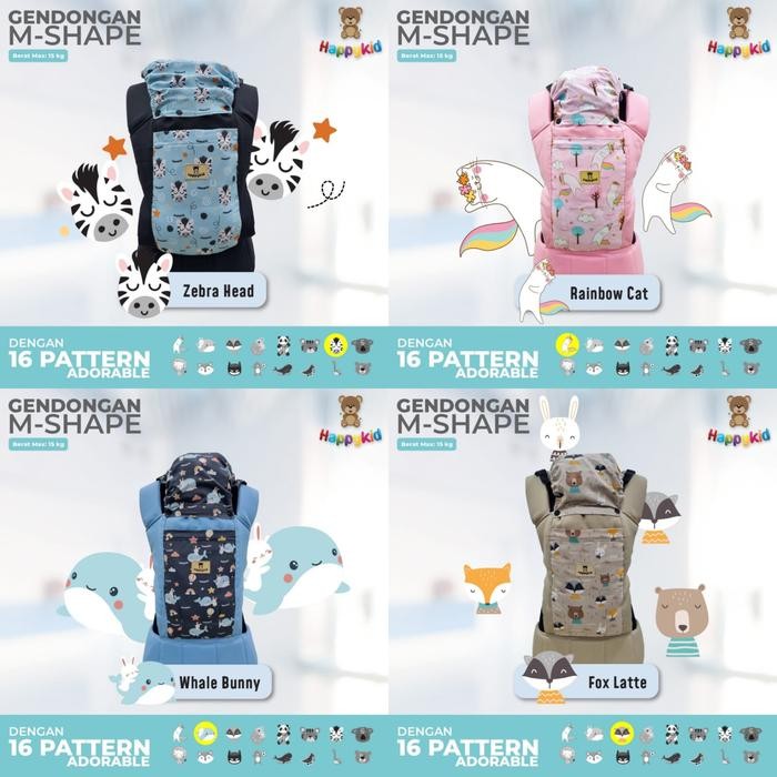 Promo Moms_ Happykid Gendongan Bayi Ransel M-Shape Gendongan Bayi Depan Belakang Lite Carier