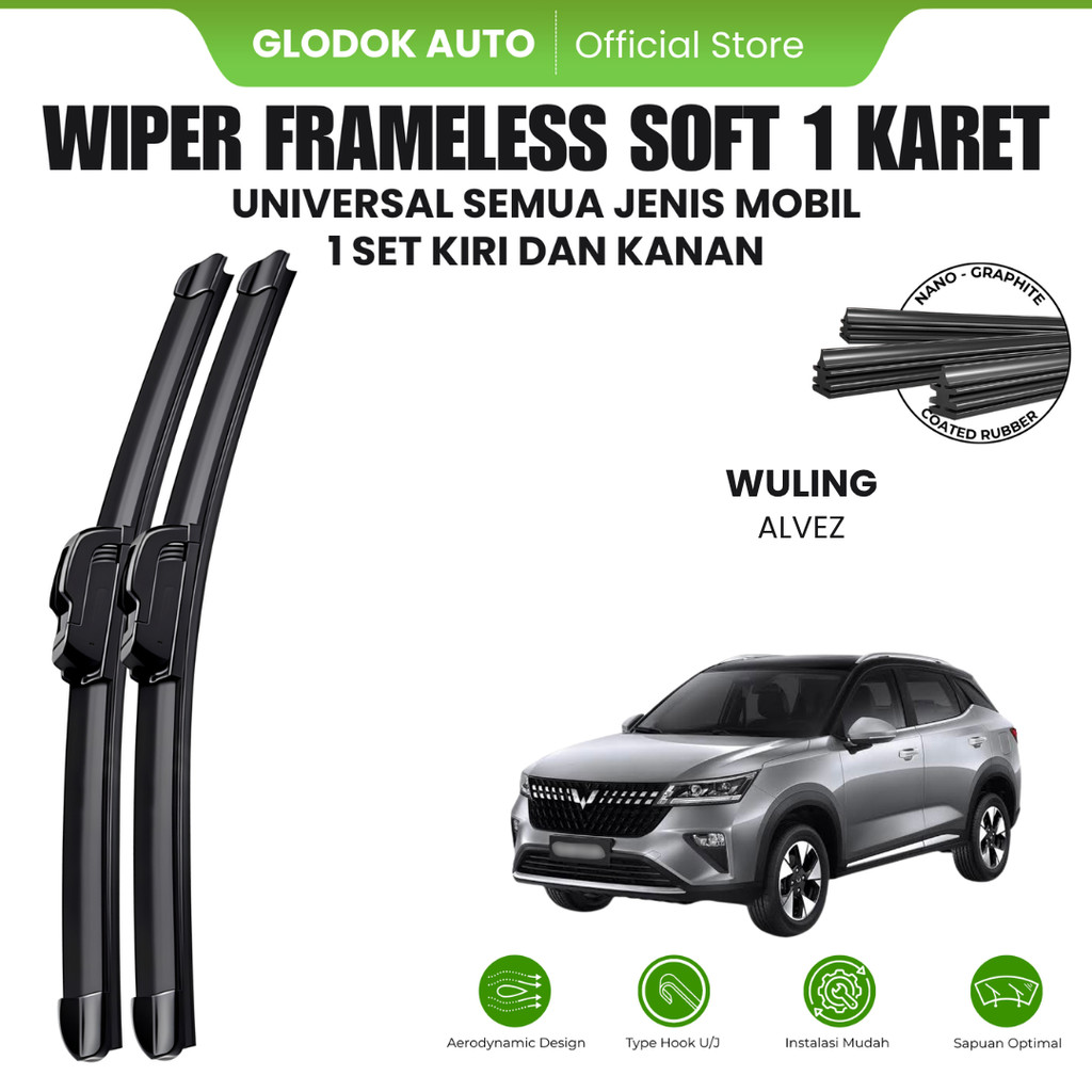 Wiper Wuling Alvez Frameless Kaca Depan Mobil