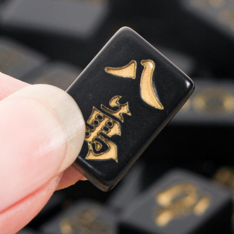 High Appearance Level Black Gold Mini Mahjong Party High-end Mini Mahjong Portable Outdoor Mahjong