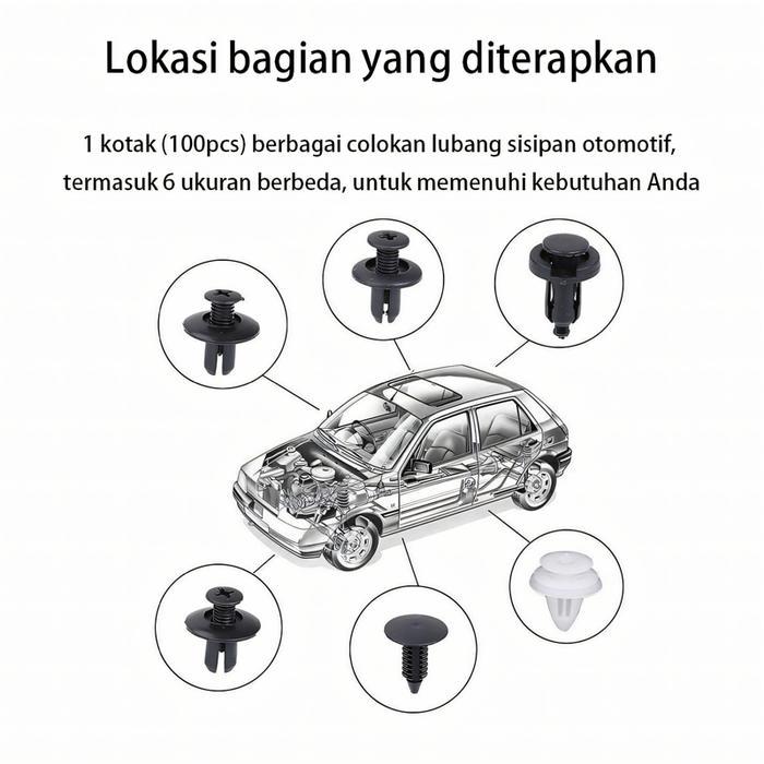 NEW [YUKIDO] 415PCSKlip Bumper Mobil Baut Rivet Mobil Baut Rivet Baut Rivet Mobil Rivet Screw