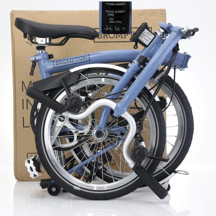 Ready on Hand Brompton M6L 2020 signal orange white black cloud blue