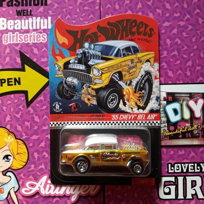 Hotwheels 55 Chevy Bel Air Gasser Dirty Blonde Gold Terbaru 