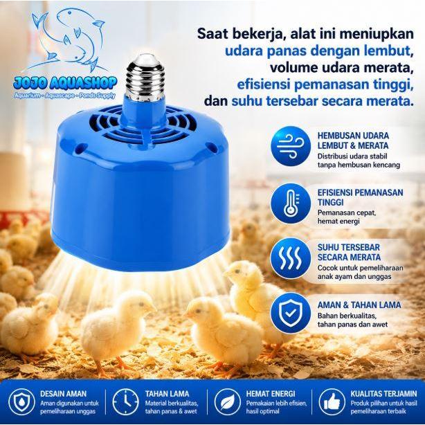 Kipas Blower Pemanas Reptil Unggas Kura Ayam Burung Kadal Ular Heater Fan Doc Anak Ayam