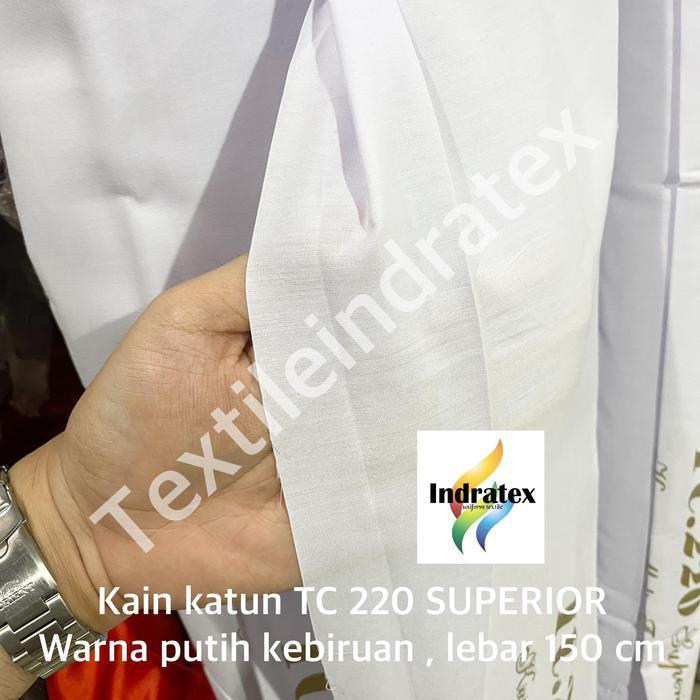 MURAH ( per 1 roll ) kain katun jepang putih polos tebal TC 220 DIAMOND lebar 150 cm si 54 meter