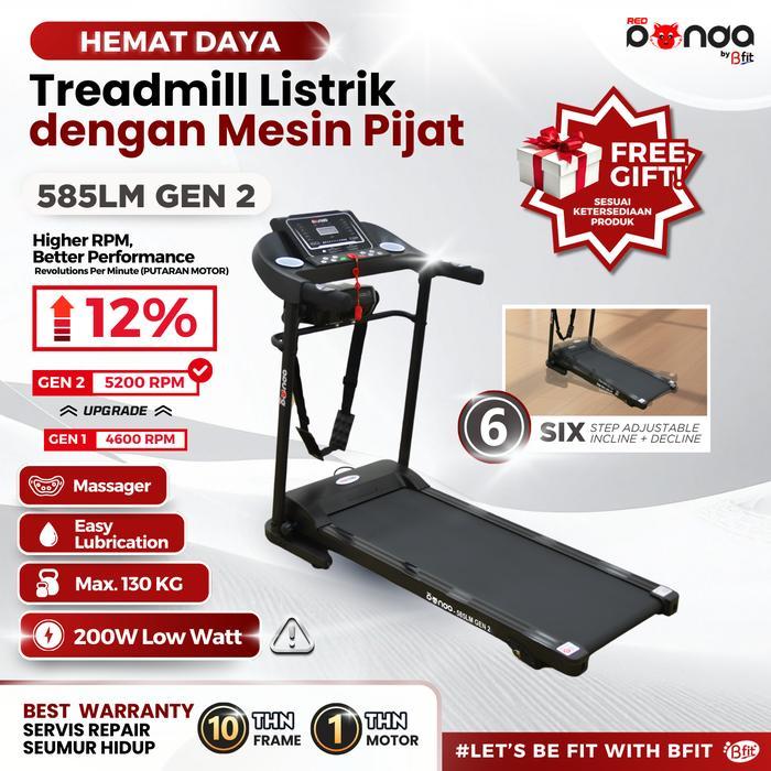 Treadmill Elektrik REDPANDA 585LM Multifungsi Murah Listrik Lipat Portable Low Watt Fitness Gym