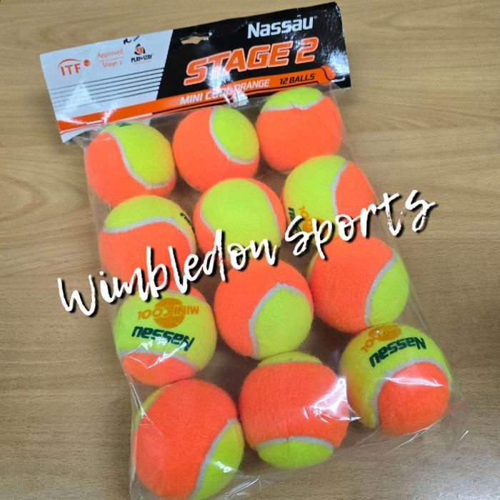 Bola Tenis Junior NASSAU Stage 2/ Bola junior orange umur 8-9thn / Orange ball tennis junior kids /