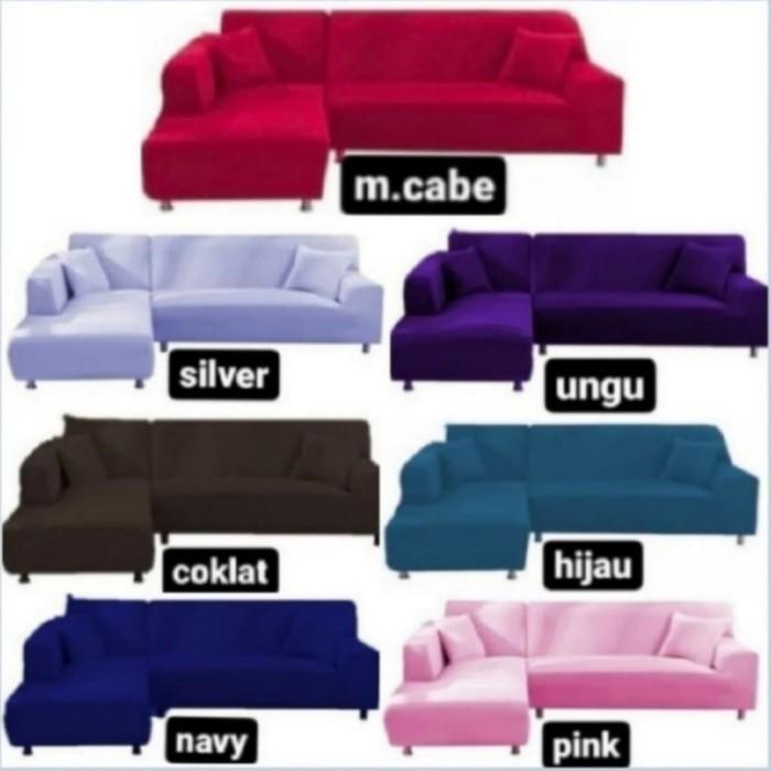 Cover sofa bentuk LETTER L /Sarung PENUTUP SOFA letter L elastis