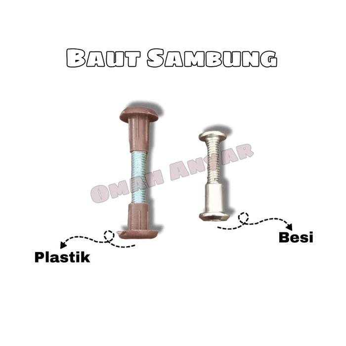 <<<<<] Baut Sambung Besi Plastik Bolt BUKAN Baut Knockdown