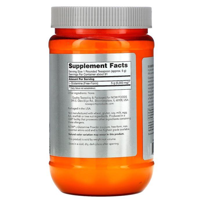 Now Foods Sports L-Glutamine Powder 1 lb 454 gram fitnes otot USA Acid