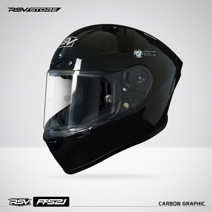 RSV Helm RSV FFS21 Motif Carbon Graphic Glossy - Full Face Helmet [Exclusive Launching] dengan