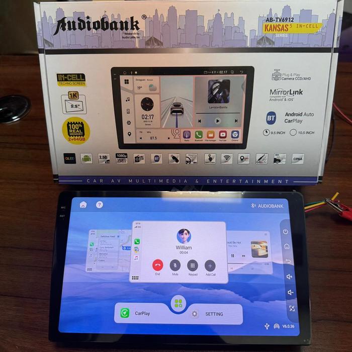 Headunit Android Audiobank Kansas AB TV6912/ JEC Himura Carplay 9inch Incell