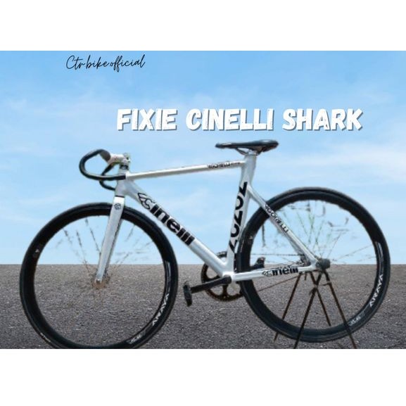 SEPEDA FIXIE CINELLI SHARK WARNA PITIH SIAP PAKAI