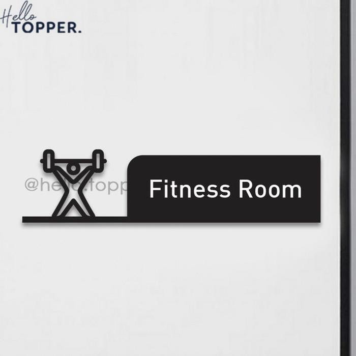 

Sign Akrilik Fitness Room Hollow UV Print Sign Board
