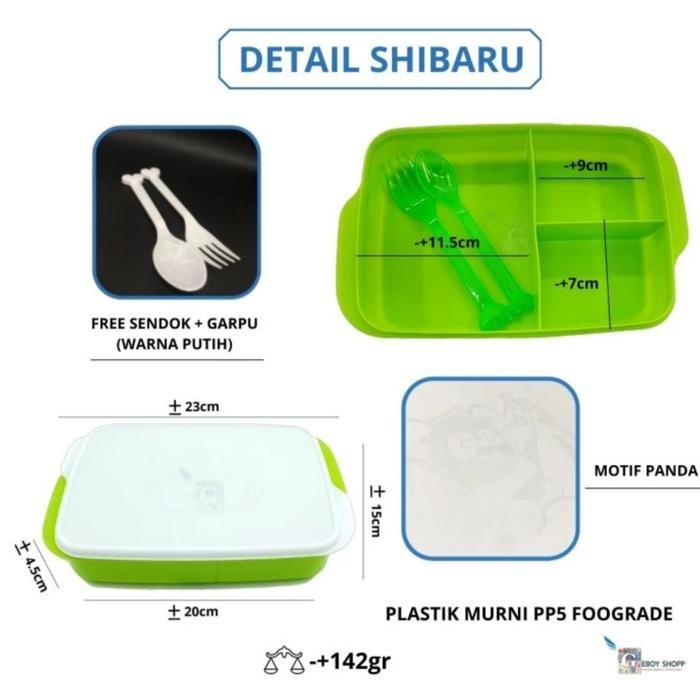 Ompreng Nasi,Kotak Makanan,Luchbox Nasi + Sendok Bento Wadah Plastik Kitchenware