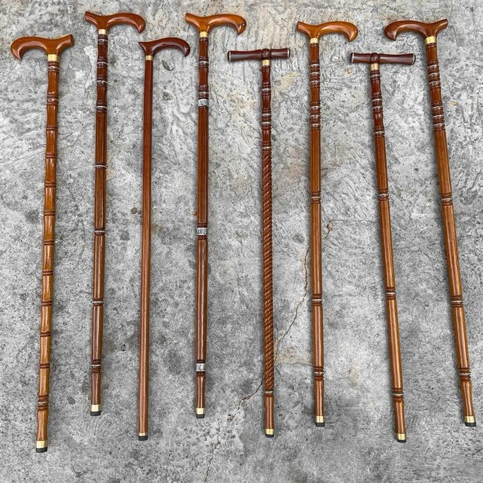 Tongkat Jalan KAYU ULIN Ukir Unik/ Tongkat bantu Jalan Kayu Ulin