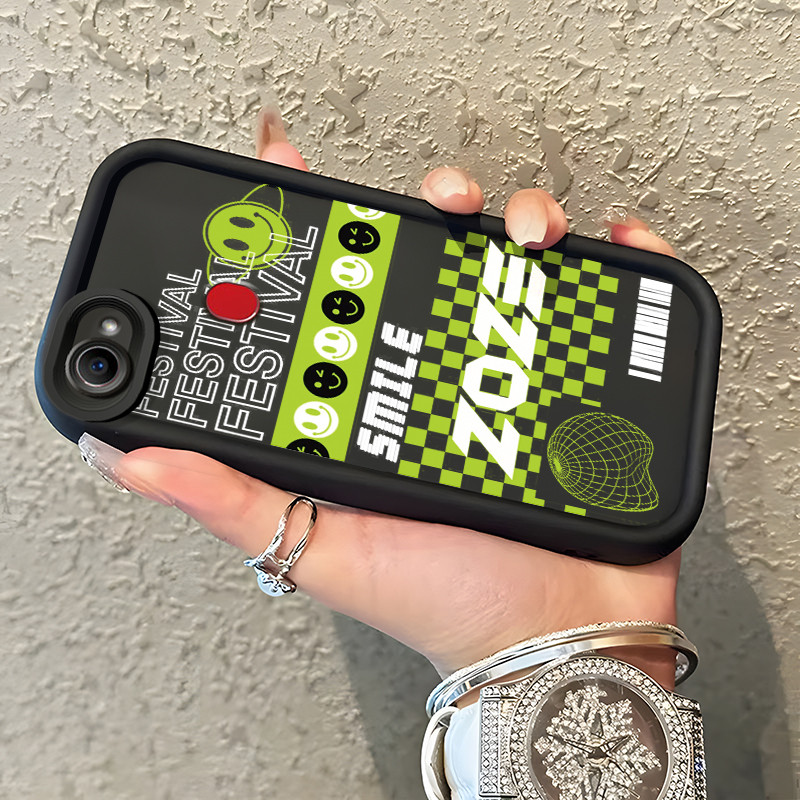 Casing Hp OPPO F5 F7 F5 Youth Case Casing tas wajah tersenyum pola HP Kasing Silikon Softcase mata l