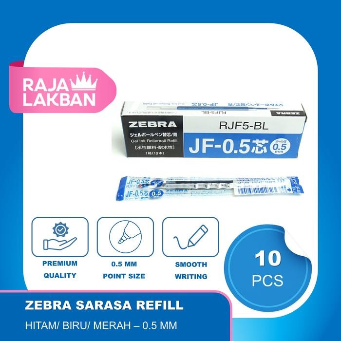 

Isi Ulang Pulpen Refill Pulpen Zebra Sarasa JF 0.5 mm Hitam Biru Merah - PAK