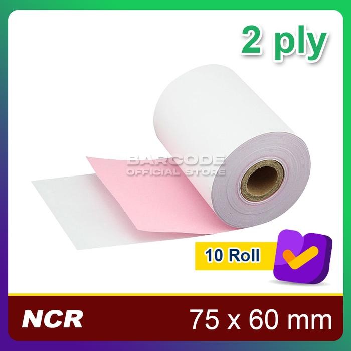 

1 Slop Kertas Struk HVS 2ply 75x60 Printer Kasir Dot Matrix 75x60mm