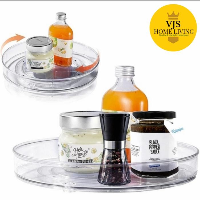 RAK PUTAR BUMBU DAPUR AKRILIK 360 ROTATING SPICE RACK ORGANIZER SUSUN