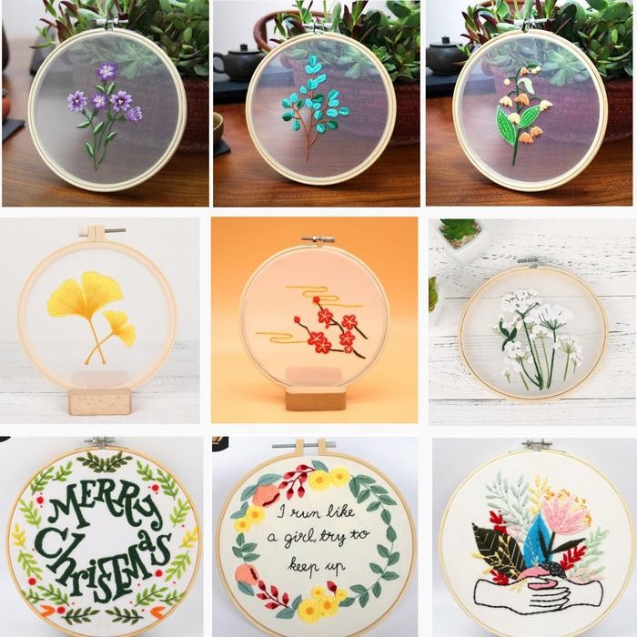 

NEW PRODUK DIY KIT SET SULAM JAHIT PAKET EMBROIDERY RING SEWING HOOPS CLEAR MAWAR-89