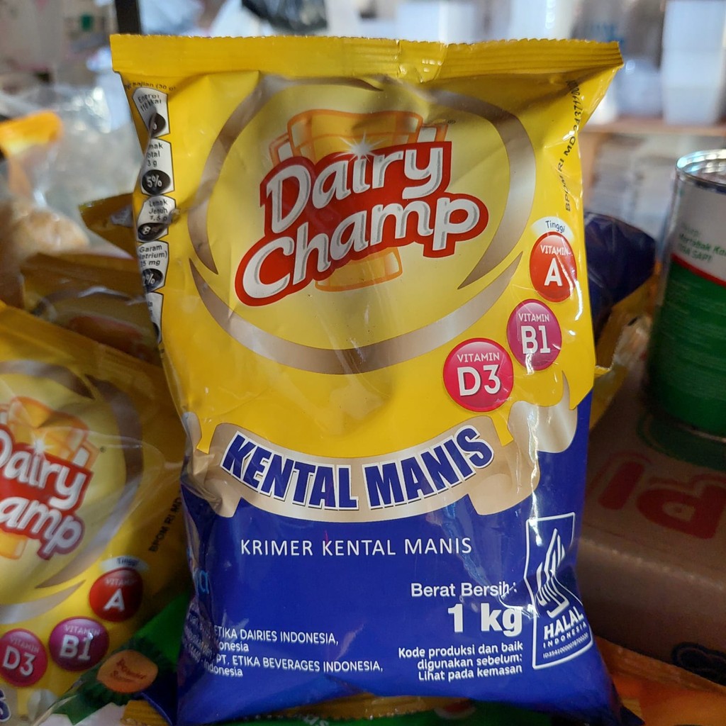 

Susu Krimer Kental Manis Dairy Champ Kemasan 1 kg dan 2.5 Kg