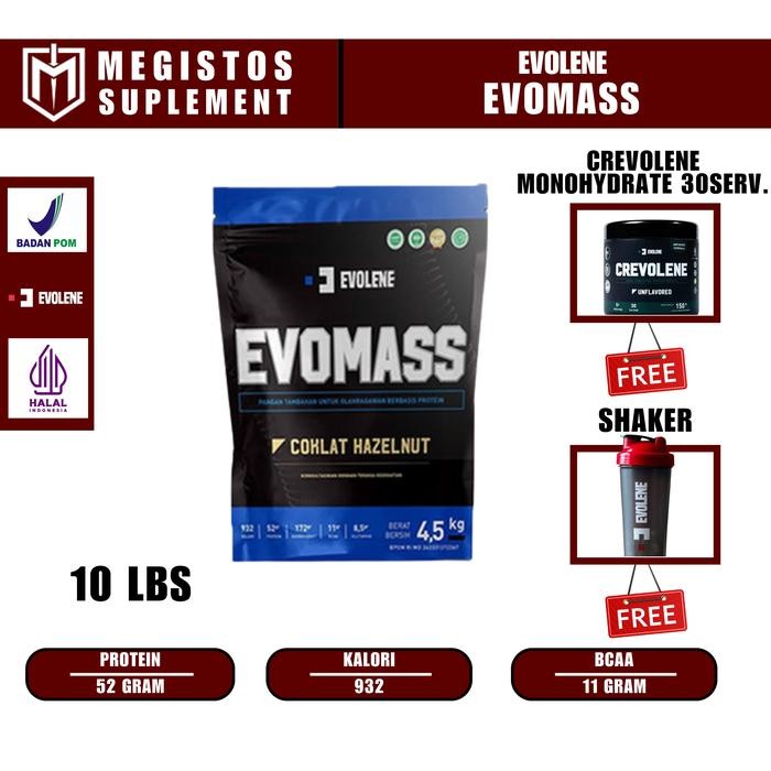 Evolene Evomass 4.5kg 10lb Evo Mass Gainer