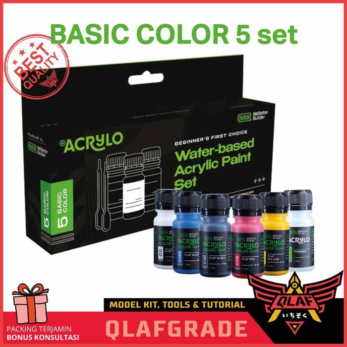 

ACRYLO BASIC COLOR 5 SET Paket Cat Gundam Starter Kit model diorama
