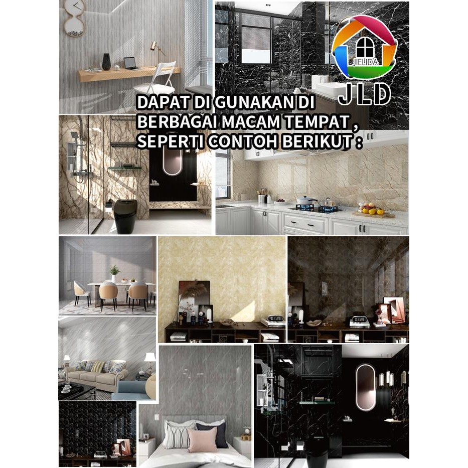 Wallpaper Dinding / Stiker Dinding 30 x 60cm / Wallpaper Kamar Mandi / Anti Air Motif Marmer