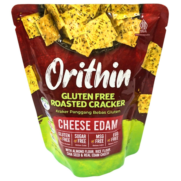 

S28235 ORITHIN CHEESE EDAM GLUTEN FREE CRACKERS 60GR MAJU BERSAMA (20250915)