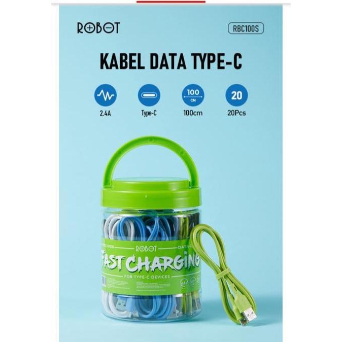 KABEL DATA TOPLES ROBOT TYPE C ISI 20PCS