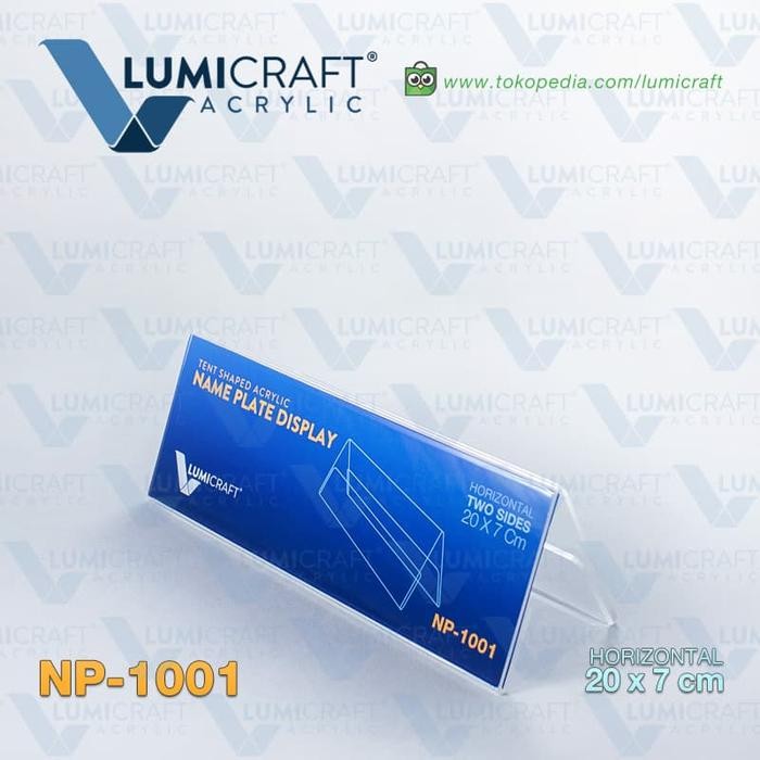 

OJ Label/Name Plate Display/Stand Acrylic/Akrilik Model Tenda - 20x7 Cm