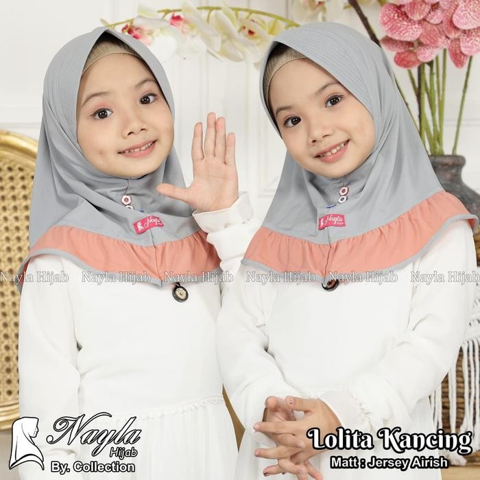 Pilihan- Hijab Anak Instan Lolita Kancing Jersey Airis Original Nayla Hija'B