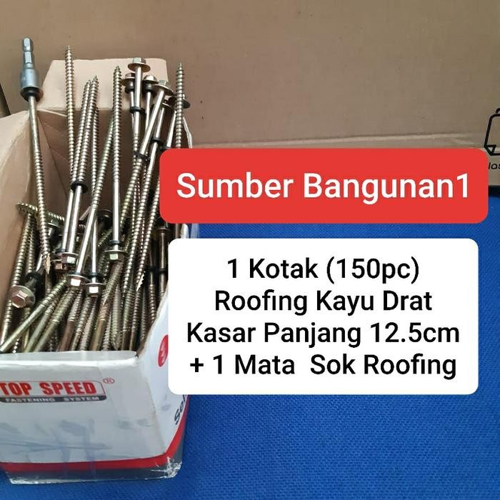 Roofing kayu drat kasar panjang 12.5cm sekrup roofing panjang