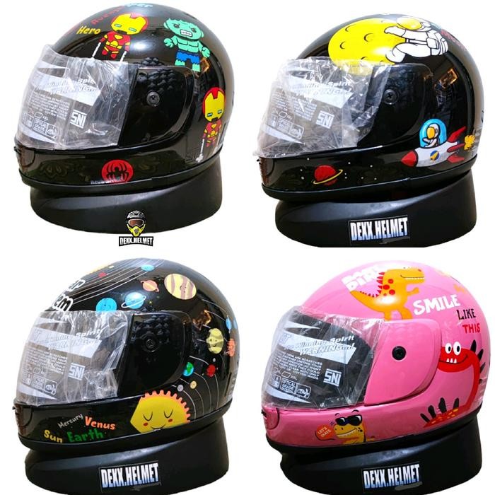 OJ HELM FULL FACE ANAK USIA 3 - 8 TAHUN KARAKTER LUCU SNI Motorcycle