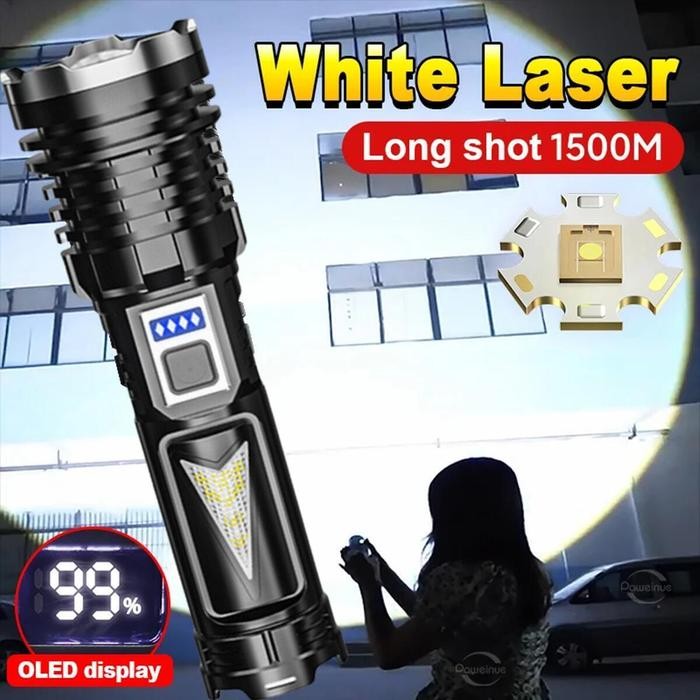 Ready Senter LED Super Terang Berdaya Tinggi Jarak Jauh Anti Air Senter LED 20000 Lumens Original