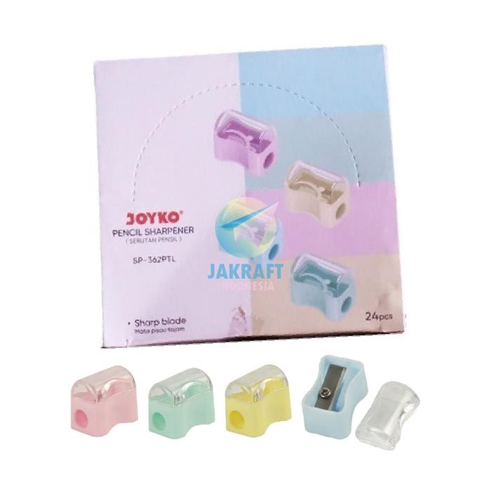 

New (24 Pcs) Serutan Pensil Kayu JOYKO SP-362PTL Pencil Sharpener Roti Rautan Pastel Lucu Tajam