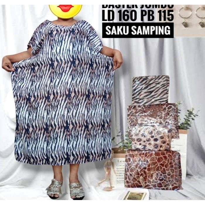 6XB6  Daster Super Jumbo Lengan Pendek Ld 160 / Baju Tidur Rumah Wanita