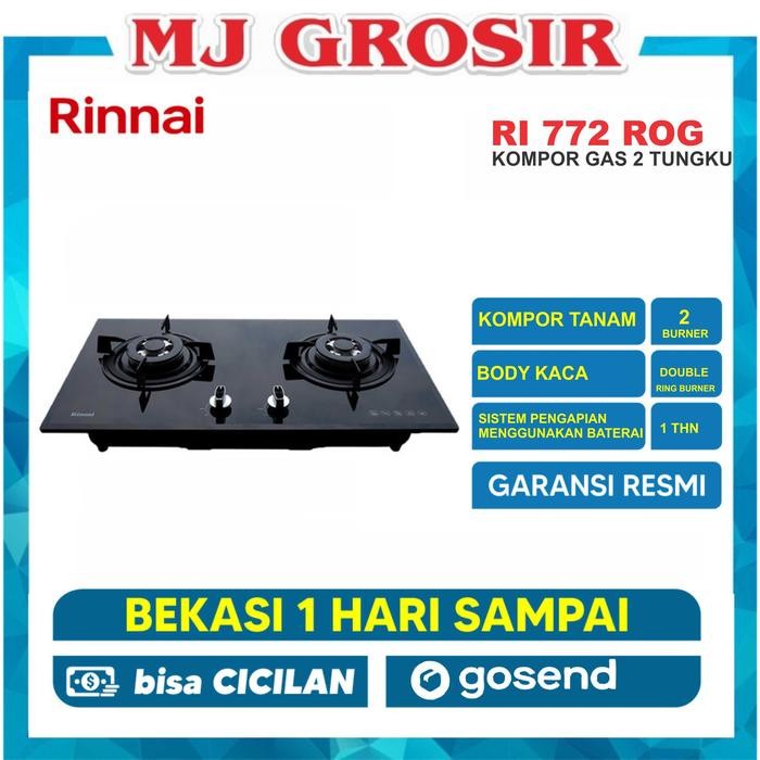MO KOMPOR 2 TUNGKU RINNAI RB 772 ROG RB772ROG KOMPOR TANAM