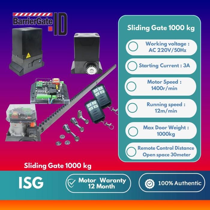 AUTOMATIC SLIDING GATE MESIN PINTU GERBANG OTOMATIS ISG 1000 KG 1 TON
