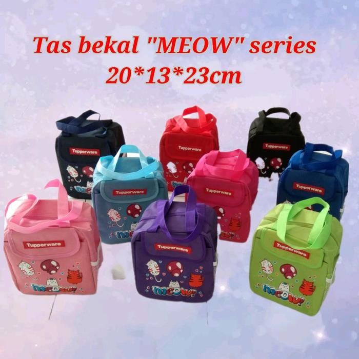 ASLI tas bekal MEOW Tupperware//tas bekal jinjing//tas bekal anak//tas multiguna READY STOCK