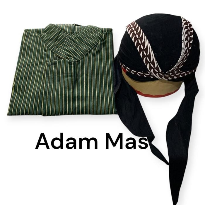SIAPKIRIM Baju Lurik AJawa Surjan Lurik Jogja Solo - Motif Dewasa lurik Hijau Biru Hitam Abu - Bahan