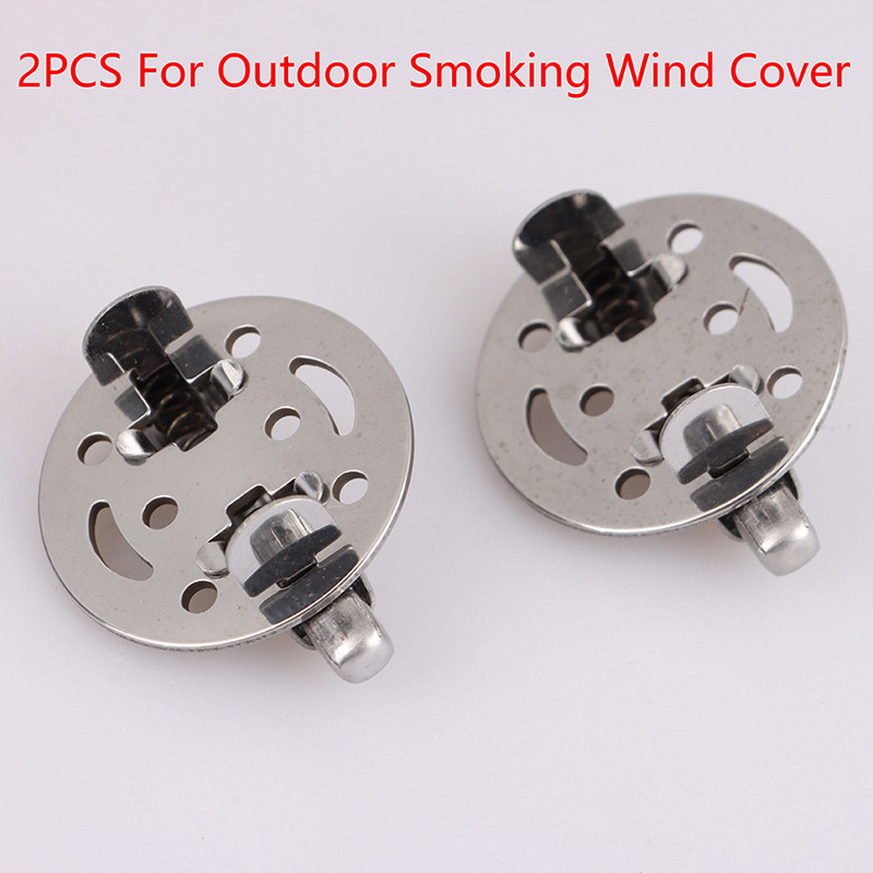 2pcs Stainless Steel Cigar Pipe Tobacco Lid Outdoor Smoking Wind Cap Cover Spring Loaded Metal Adjus