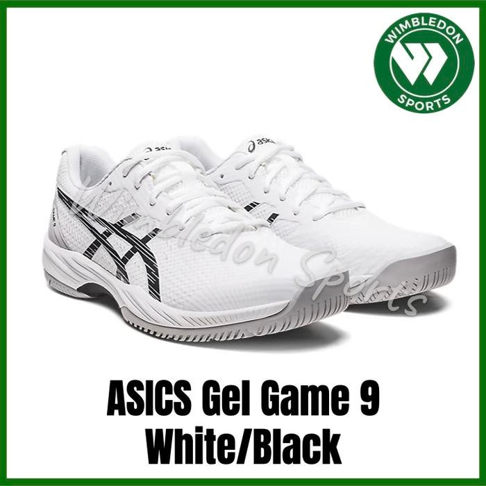 SEPATU ASICS GEL GAME 9 WHITE BLACK / SEPATU TENIS ASICS ORIGINAL