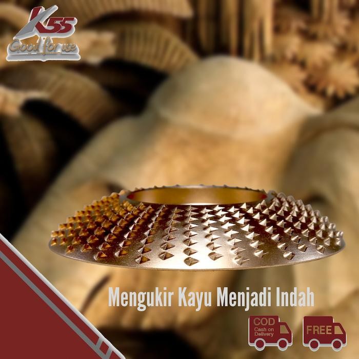 ri5m- K55 Mata Gerinda Parut Ukir Bentuk Kayu 4" Wood Carving Wheel Grinda