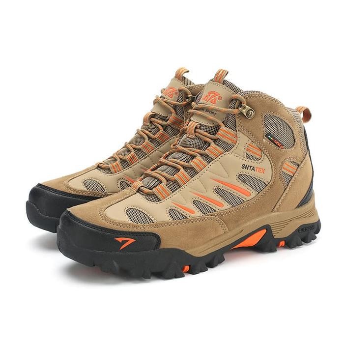 SEPATU GUNUNG SNTA TEX 493 SEMI WATERPROOF HIKING SHOES - BEIGE BROWN