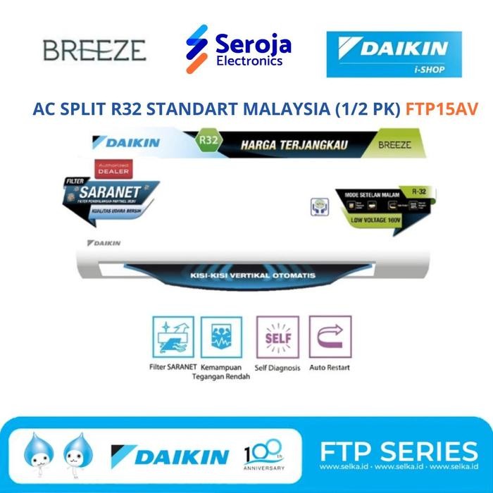 3j4e- Ac Daikin 1/2Pk Stp15Av (Made In Malaysia) Unit Only - Khusus Semarang
