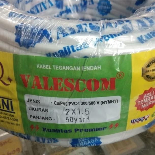 Kabel Serabut Nymhy 2X1.5 Mm Sni / Kabel Serabut Putih Nym Hy 2X1,5
