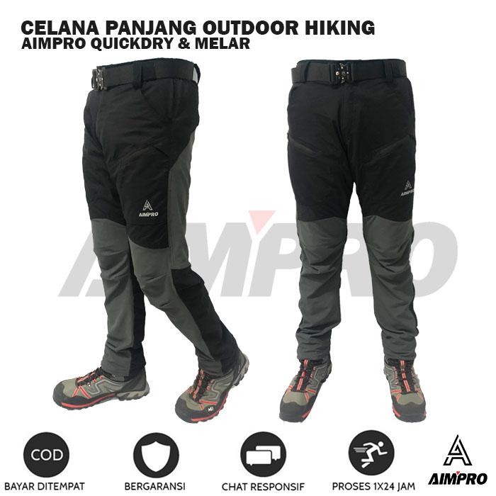 Celana Gunung Panjang Pria Quickdry Outdoor Hiking Travelling Aimpro